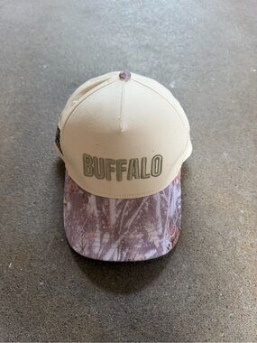 Leveled Up Buffalo Camo Buffalo Hat in Cream Camouflage OS Buffalo Bills NFL